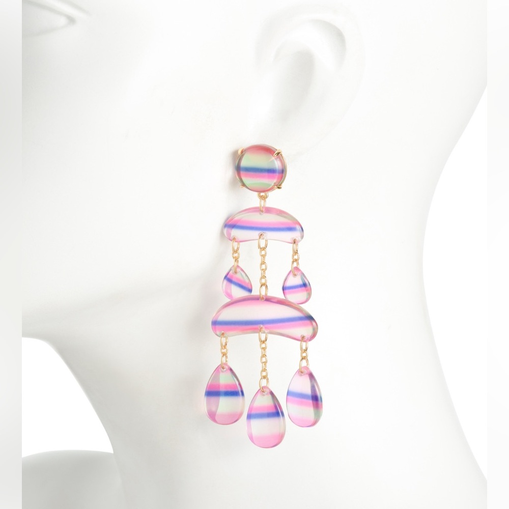 LELE SADOUGHI RAINDROP FRINGE EARRINGS - NWT